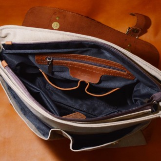 Мужская сумка-портфель из канваса и кожи RBcs-3960-3md TARWA. Изделие выполнено . . фото 3