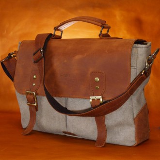 Мужская сумка-портфель из канваса и кожи RBcs-3960-3md TARWA. Изделие выполнено . . фото 2
