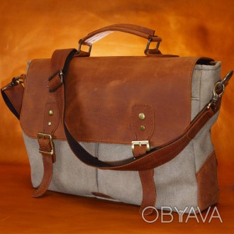Мужская сумка-портфель из канваса и кожи RBcs-3960-3md TARWA. Изделие выполнено . . фото 1