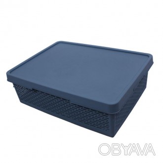 Короткий опис:
Корзина для хранения с крышкой Qutu Q-Basket BlueОбъём: 36 л. Раз. . фото 1