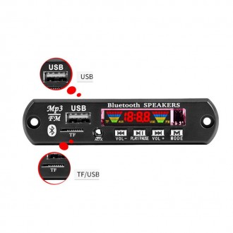 МР3-модуль (плеєр) з Bluetooth і функцією виклику та запису, лінійним microSD, A. . фото 3