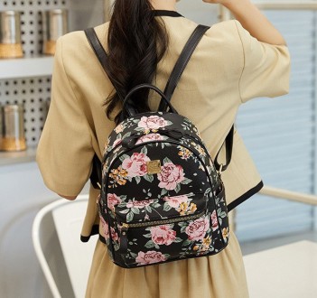 Детский прогулочный рюкзак с цветами, качественный рюкзачок для девочек с цветоч. . фото 4