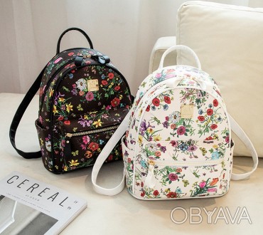 Детский прогулочный рюкзак с цветами, качественный рюкзачок для девочек с цветоч. . фото 1