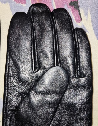Кожаные перчатки с кашемиром, размер-М, ширина-10см, средний палец-9см, на небол. . фото 4