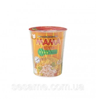 Лапша быстрого приготовления со свининой в стаканчике PORK Flavour CUP MAMA 70 г. . фото 2