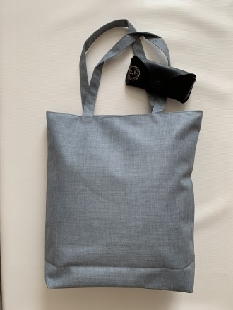 Серая тканевая сумка шоппер с принтом кот Саймона - это практичный аксессуар для. . фото 3