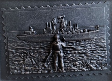 Настінне декоративне панно Марка "Рускій воєнний корабль ..." , 41&tim. . фото 3