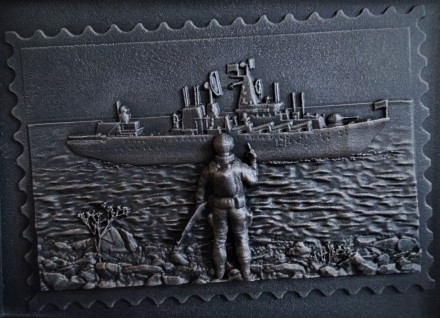 Настінне декоративне панно Марка "Рускій воєнний корабль ..." , 41&tim. . фото 7