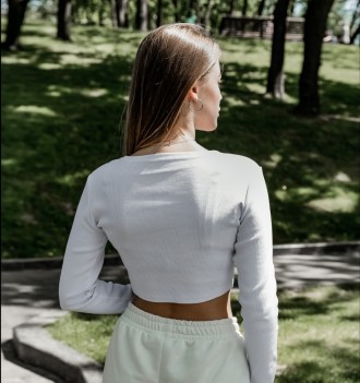 
 
 - Материал: рибана. Трикотаж высокого качества;
- Кофта имеет укороченный кр. . фото 7