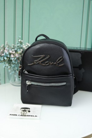 
Перед вами люксовый женский рюкзак Karl Lagerfeld брендовый рюкзак в цвете черн. . фото 2