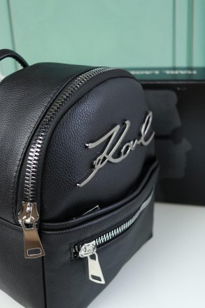 
Перед вами люксовый женский рюкзак Karl Lagerfeld брендовый рюкзак в цвете черн. . фото 4