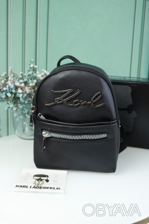 
Перед вами люксовый женский рюкзак Karl Lagerfeld брендовый рюкзак в цвете черн. . фото 1