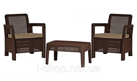 Комплект садовой мебели Keter Tarifa Balcony, коричневый
Комплект садовой мебели. . фото 2