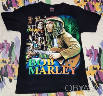 Футболка Rockotees Bob Marley, 100%-cotton, размер-S, длина-63см, под мышками-44. . фото 1
