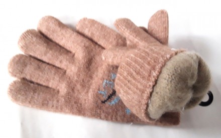 Детские теплые двойные перчатки с начесом. Состав: 40% шерсть, 25% кашемир, 15% . . фото 3