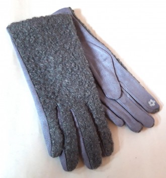 Красивые женские перчатки. Стильное комбинирование шерстяной ткани барашка, на л. . фото 2