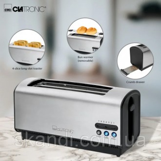 Тостер Clatronic поможет Вам приготовить хрустящие тосты на бутерброды или прост. . фото 2