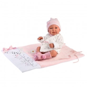 Кукла Tina Bobas від LLORENS У куклы есть пустышка и одеяльце розового цвета. Ма. . фото 2