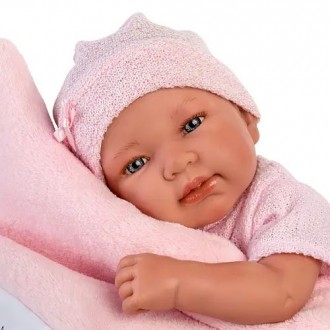 Кукла Tina Bobas від LLORENS У куклы есть пустышка и одеяльце розового цвета. Ма. . фото 4
