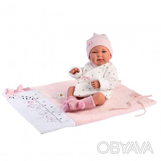 Кукла Tina Bobas від LLORENS У куклы есть пустышка и одеяльце розового цвета. Ма. . фото 1