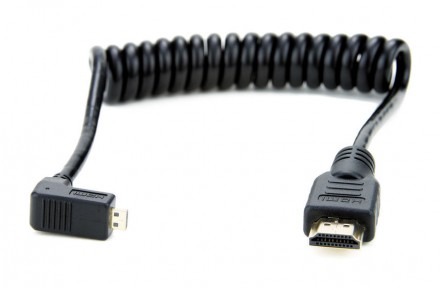 Кабель Atomos Coiled Right-Angle Micro-HDMI to HDMI Cable (11.8 to 17.7") (30-45. . фото 3