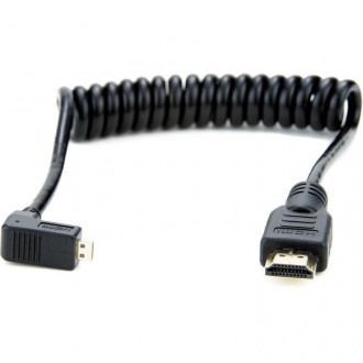 Кабель Atomos Coiled Right-Angle Micro-HDMI to HDMI Cable (11.8 to 17.7") (30-45. . фото 2