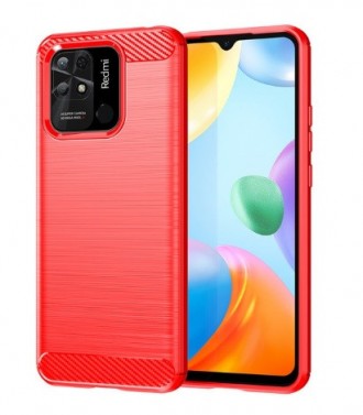 Чехол Carbon для Xiaomi Redmi 10С Бампер Красный. Дніпро. фото 1 Чехол Carbon для Xiaomi Redmi 10С Бампер Красный. Дніпро. фото 1