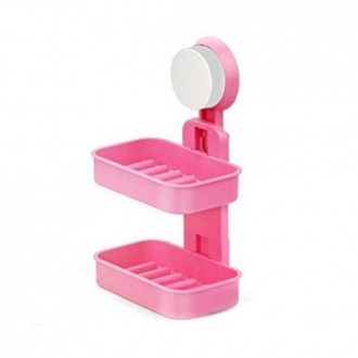 Мильниця на присоску подвійна Soap Box Double Layer (Pink)
Простий і акуратний д. . фото 3