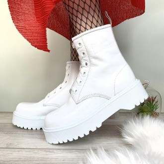 Женские ботинки белые зимние Dr. Martens Jadon 
Dr. Martens — это лучшая обувь в. . фото 2