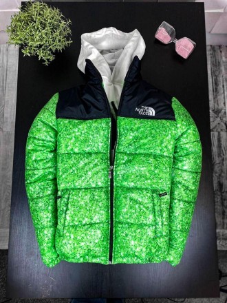 
Куртка мужская зима зелёная без капюшона фирменная лого The North Face (TNF) 
T. . фото 2
