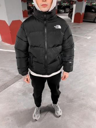 
Куртка мужская зимняя чёрная однотонная без капюшона с логотипом The North Face. . фото 2