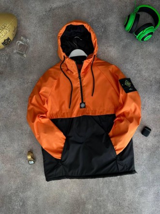 
Куртка Анорак мужской оранжевый весна-осень с капюшоном брендовый Stone Island . . фото 15