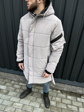 
Куртка пуховик мужская зимняя серая с капюшоном удлинённая Oleh Grey
Холодный п. . фото 2