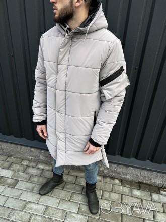 
Куртка пуховик мужская зимняя серая с капюшоном удлинённая Oleh Grey
Холодный п. . фото 1