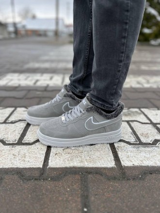 Кроссовки мужские зимние серые Nike Air Force 1 Grey Fur Winter
Повседневные муж. . фото 4