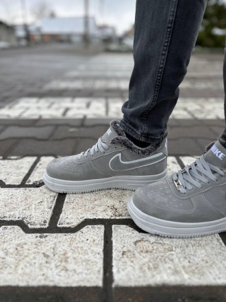 Кроссовки мужские зимние серые Nike Air Force 1 Grey Fur Winter
Повседневные муж. . фото 7