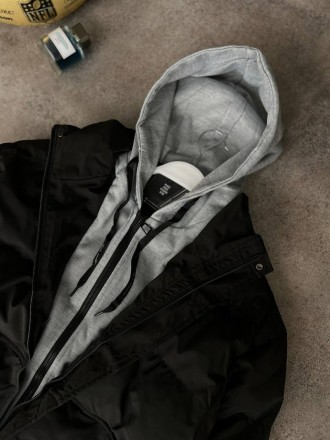 
Куртка пуховик зимняя мужская черная утеплённая с вшитым капюшоном оверсайз Ove. . фото 5