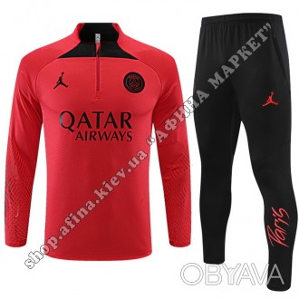 Детский футбольный костюм ПСЖ 2022-2023 Air Jordan Black/Red 125-135 см 123374