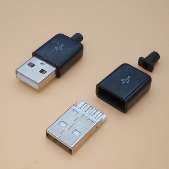 USB штекер 2.0 тип А usb коннектор разъем під шнур пайку роз'єм. Київ. фото 1 USB штекер 2.0 тип А usb коннектор разъем під шнур пайку роз'єм. Київ. фото 1