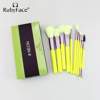 Набір 10 пензлів Neon від Ruby Face, жовтий. Винница. фото 1