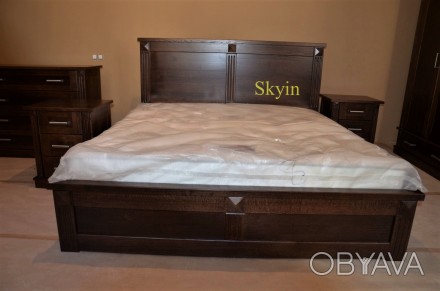 Ексклюзивна спальня Хай тек з масиву дуба.

Пропонуємо дубове двоспальне ліжко. . фото 1