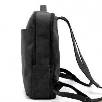 Шкіряний рюкзак для ноутбука чорний на два відділення RA-7280-3md. Зручний та пр. . фото 5