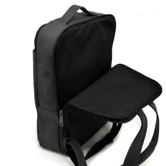 Шкіряний рюкзак для ноутбука чорний на два відділення RA-7280-3md. Зручний та пр. . фото 3