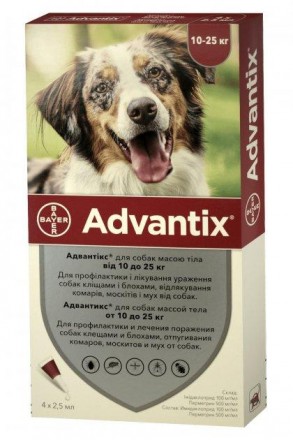 Цена за 1 пипетку
Адвантикс® – универсальное решение для защиты собак от блох, к. . фото 2