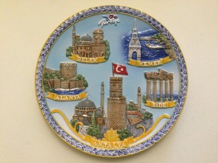 Старая тарелка необычной формы Стамбул. Куплена в Баку в середине прошлого века.. . фото 7