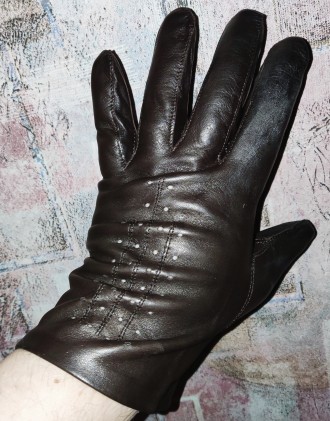 Кожаные перчатки спортивного стиля без подкладки, размер-9.5, ширина-11см, средн. . фото 2