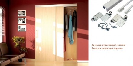Розувні системи для дверей шаф-купе та гардеробних
Розсувна система Новатор 287 . . фото 2