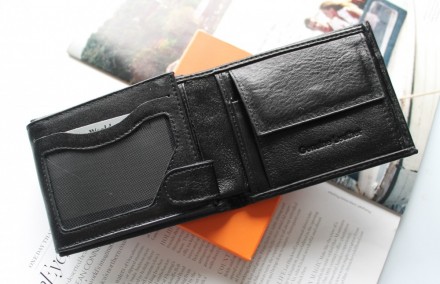 
 Кожаный мужской кошелек
2 отделения для купюр, карман для мелочи на кнопке, а . . фото 4