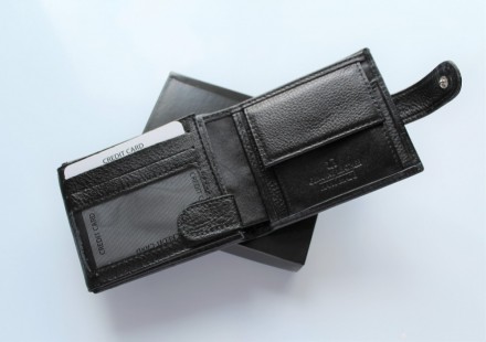 
 -Кожаный мужской кошелек:
Размер: 11 х 9 см.
2 отделения для купюр, 9 отделени. . фото 5