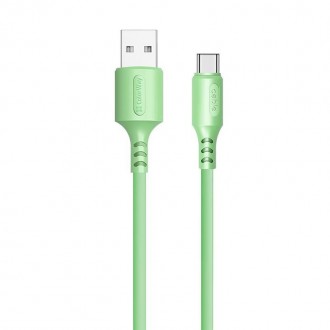 Кабель ColorWay USB-USB Type-C, soft silicone, 2.4А, 1м, Green 
 
Отправка данно. . фото 3